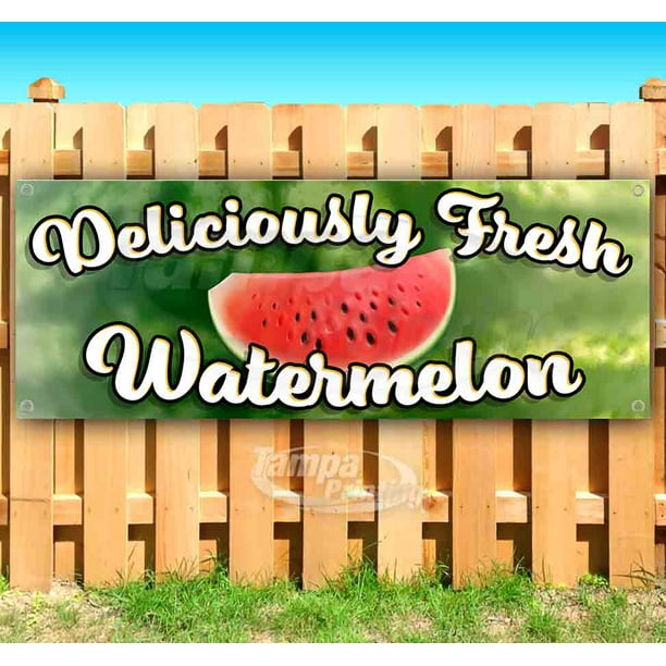 Many Sizes Available New Store Fresh Watermelon 13 oz Heavy Duty Vinyl Banner Sign with Metal Grommets Flag, Advertising Many Sizes Available New Store Fresh Watermelon 13 oz Heavy Duty Vinyl Banner Sign with Metal Grommets Flag, Advertising